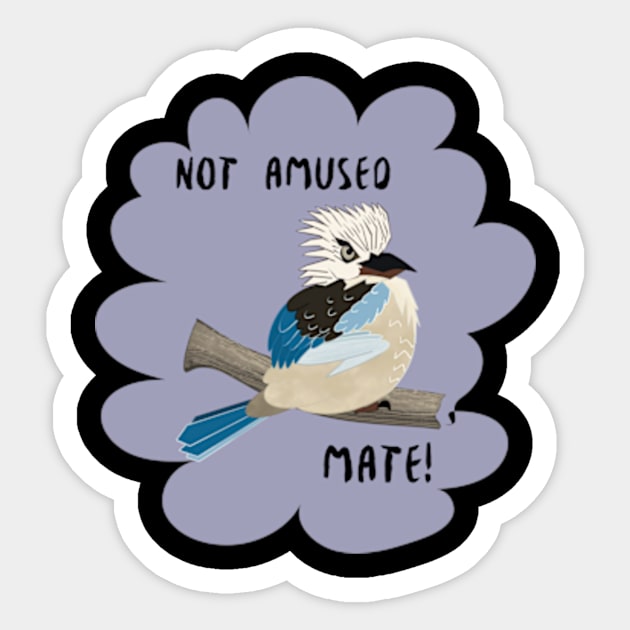 Not Amused Mate Kookaburra Angry Bird Sticker by LozsArt